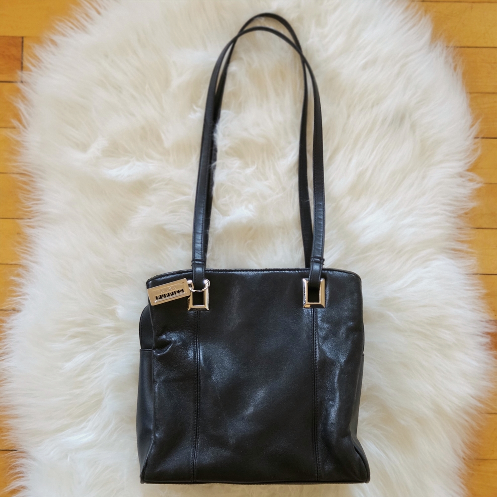 Elegant Black Leather Tote Bag